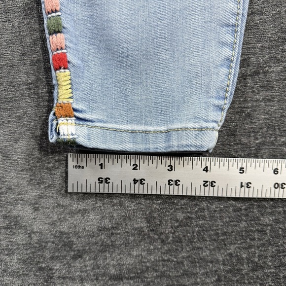 Knox Rose Jeans Womens Size 8 Blue Straight Aztec Embroidered Casual Denim Pants - Picture 9 of 16
